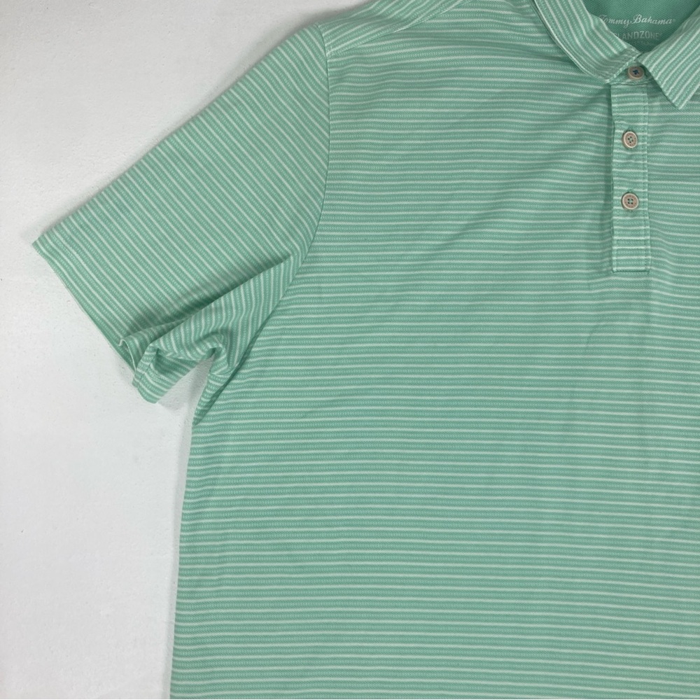 Tommy Bahama IslandZone Polo Shirt Mens XXL /TTG Green Solid Knit Soft Casual - Picture 4 of 15